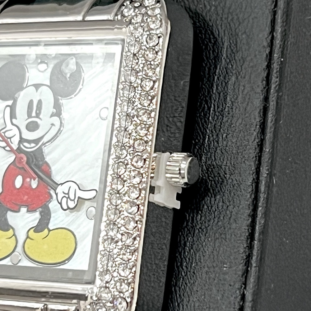 DISNEY Women’s Mickey Mouse Crystal Embellished Silvertone Watch - Picture 9 of 11